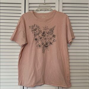 American Eagle Outfitters Light Pink Floral Tee